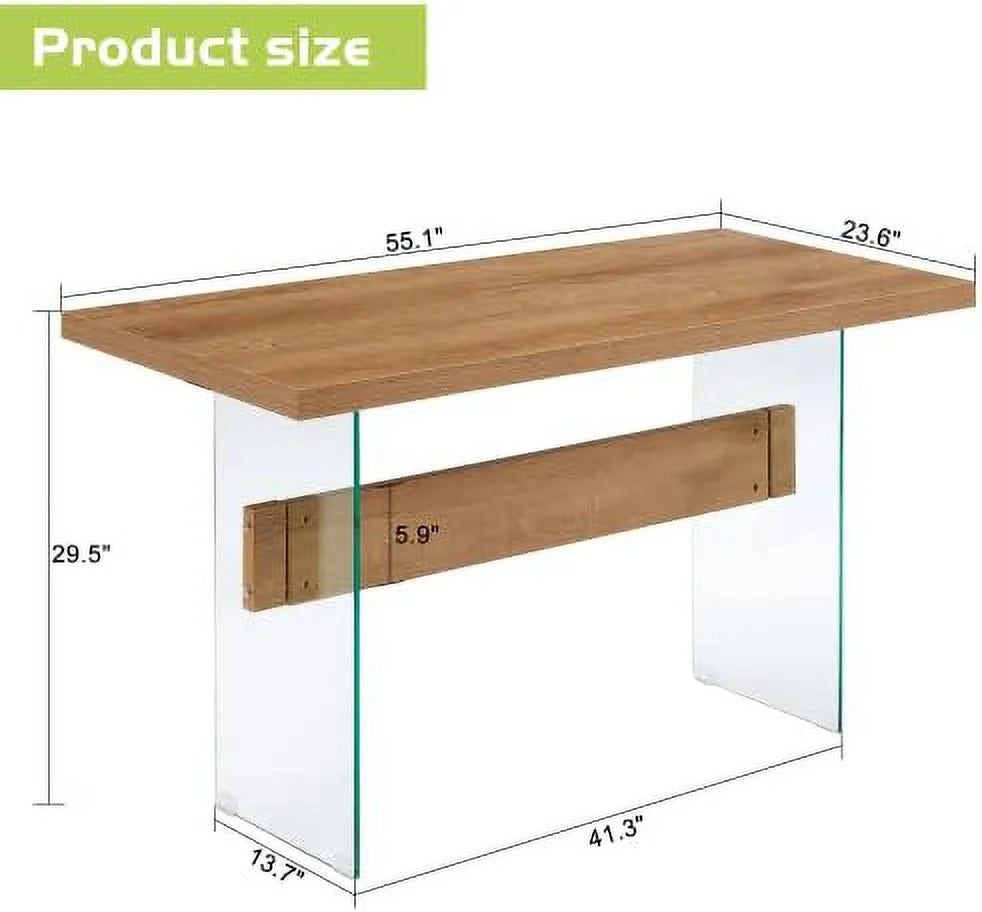 White High Glossy 55 inches Rectangular Dining Table T84719