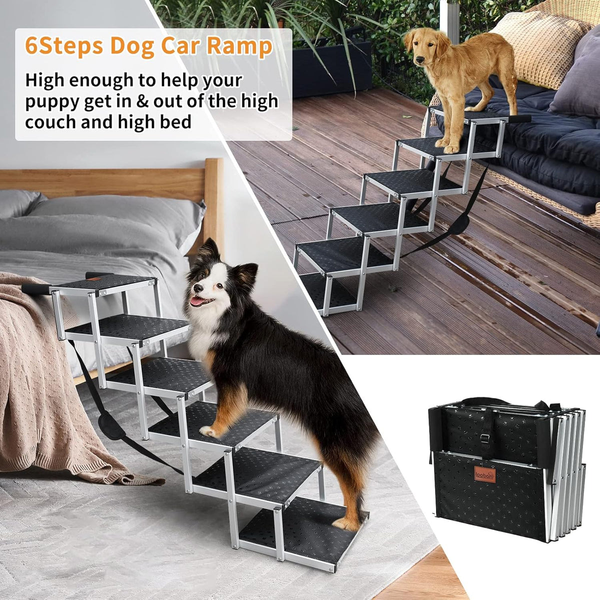 Folding Dog Ramp with Nonslip Surface J1390