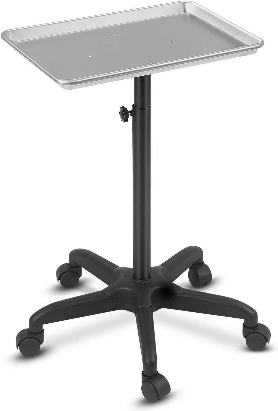 Black Aluminum Salon Tray Cart with Accessory Caddy, Pack of 2 J642