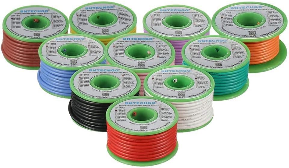 16 Gauge Silicone Wire Kit 10 Color 25 ft Flexible 16 AWG Stranded Tinned Copper Wire Pack of 2 D916