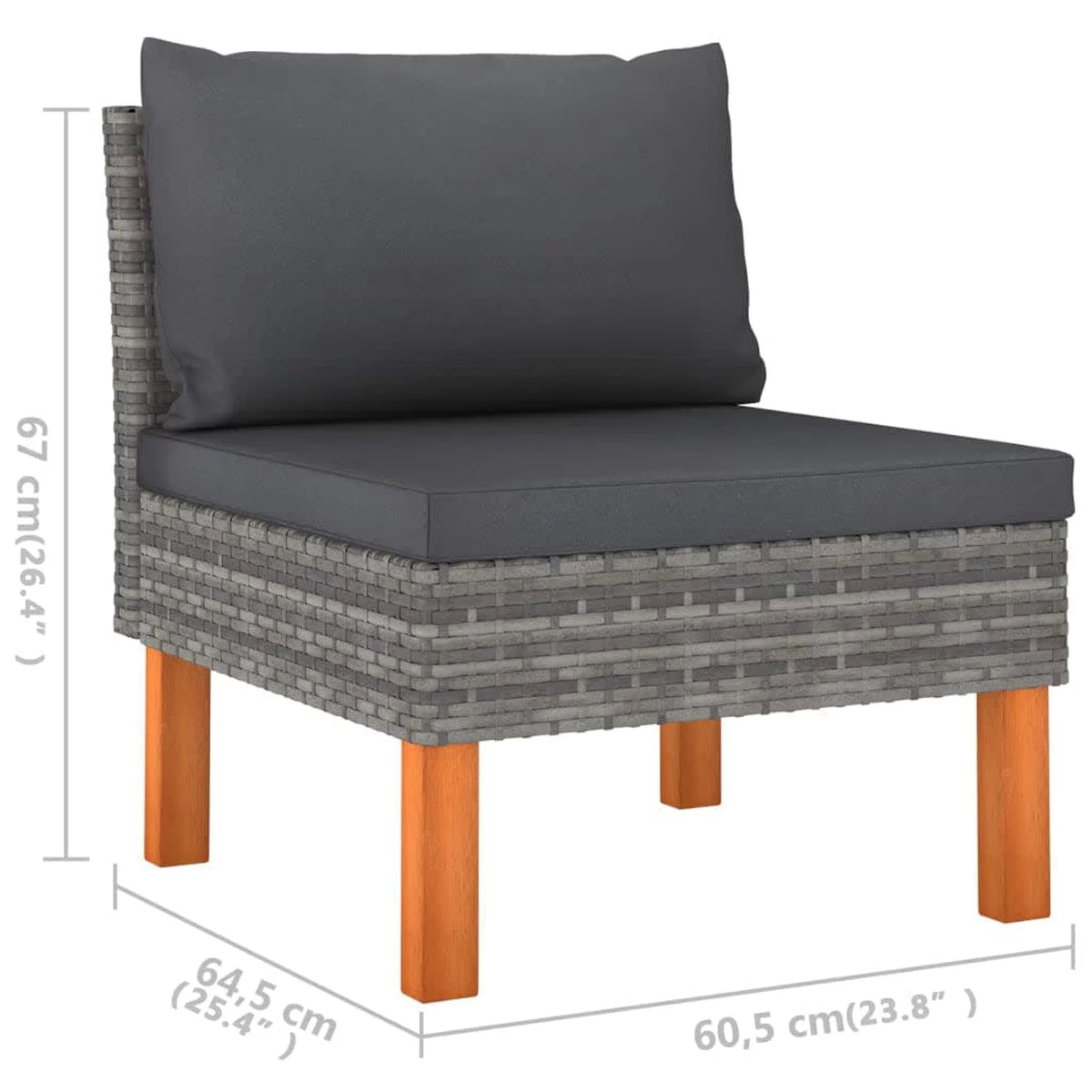 6 Piece Patio Set with Cushions Poly Rattan Gray R946840
