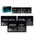 6V 12Ah Sealed Lead Acid Battery with F1 to F2 Terminal Adapters Y1210