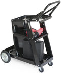 Black Heavy Duty Rolling Welding Cart with Wheels and Tank Storage J19893