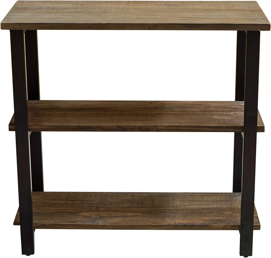 31" Tall 2-Tier Solid Wood And Metal Bookcase I848909