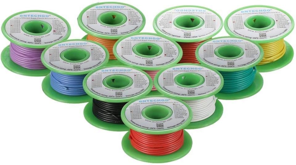 16 Gauge Silicone Wire Kit 10 Color 25 ft Flexible 16 AWG Stranded Tinned Copper Wire Pack of 2 D916