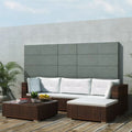 5 Piece Outdoor Sectional Sofa with Coffee Table and Ottoman Set Poly Rattan S3253