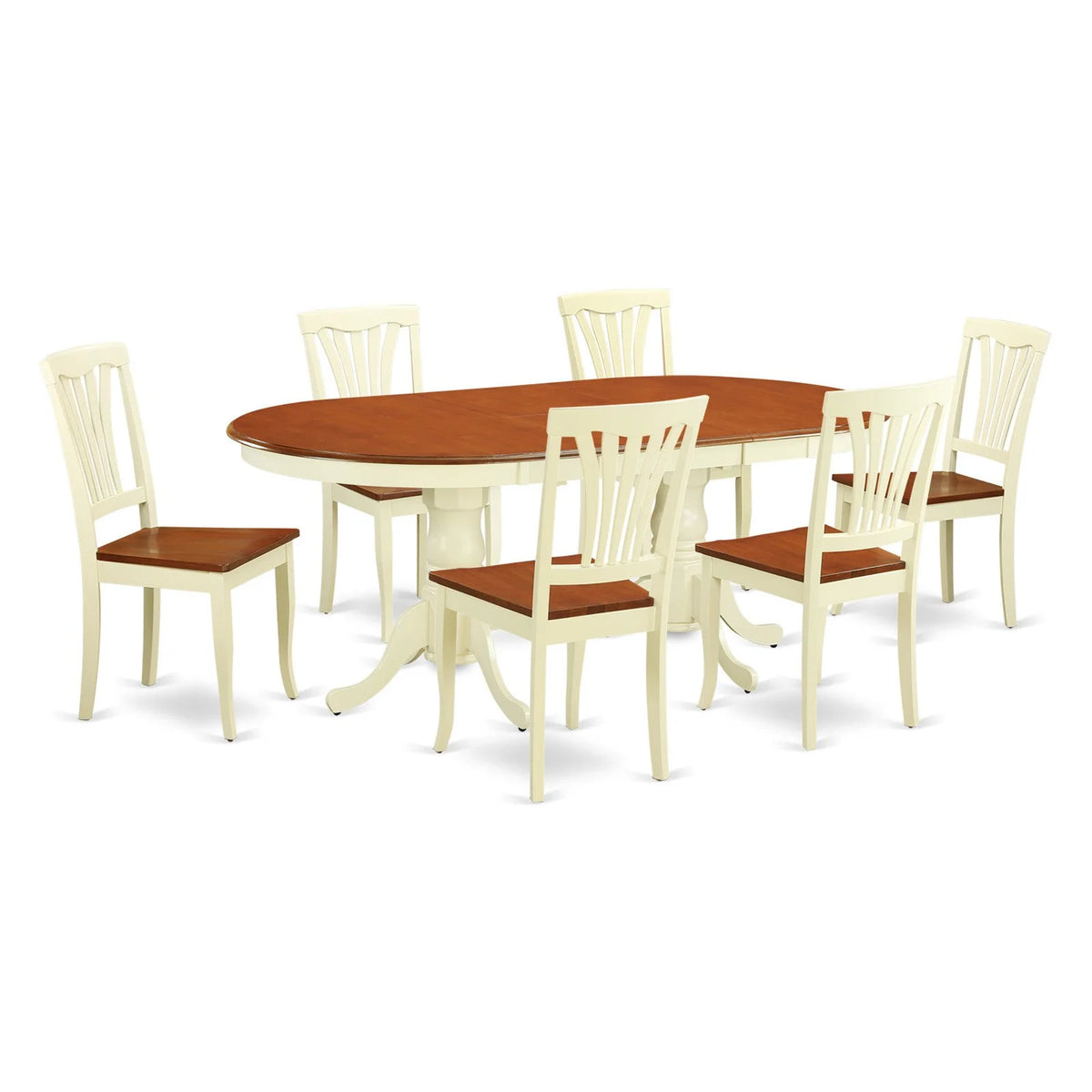 7 Piece Wood Dining Room Table Set Y651971