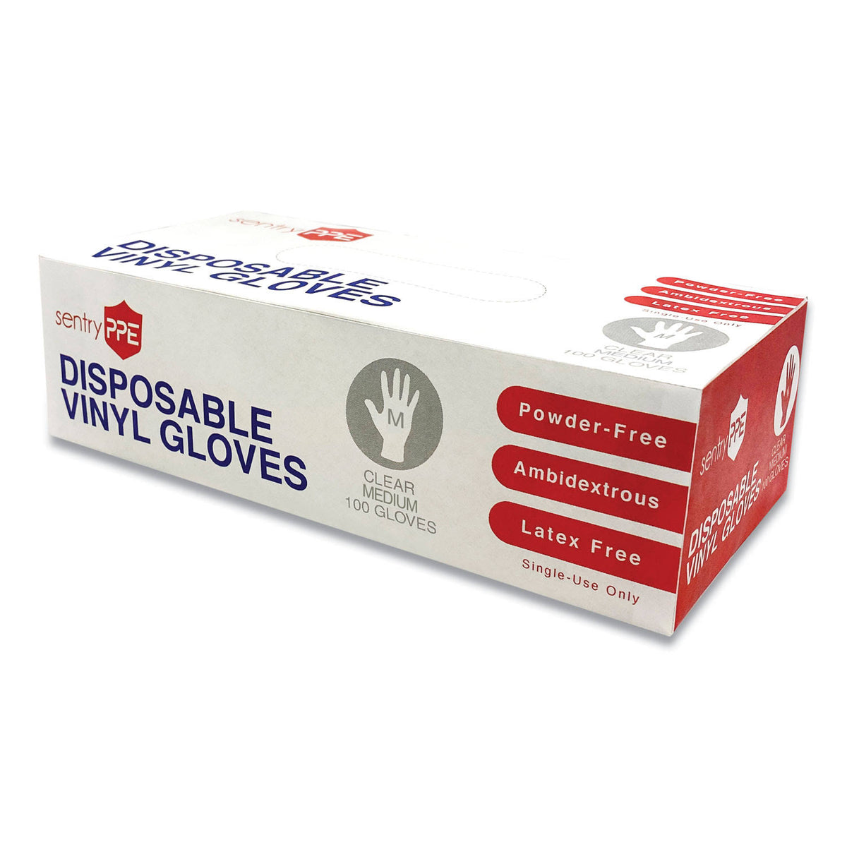 Single Use Vinyl Glove, Clear, Medium, 1000/Carton R487331