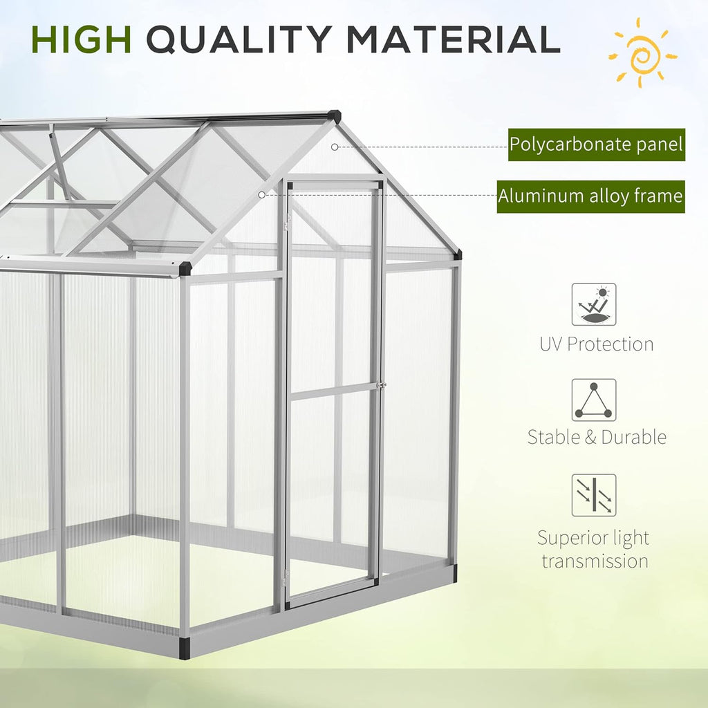 Walk-in Polycarbonate Greenhouse with Roof Vent V28237