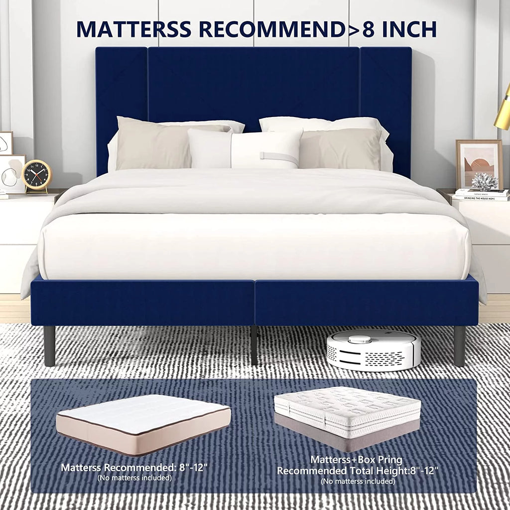 Queen Velvet Upholstered Bed Frame R349447