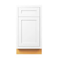 18 inch Wide Kitchen Base Cabinet Snow White Inset Shaker Single Door Single Drawer V177