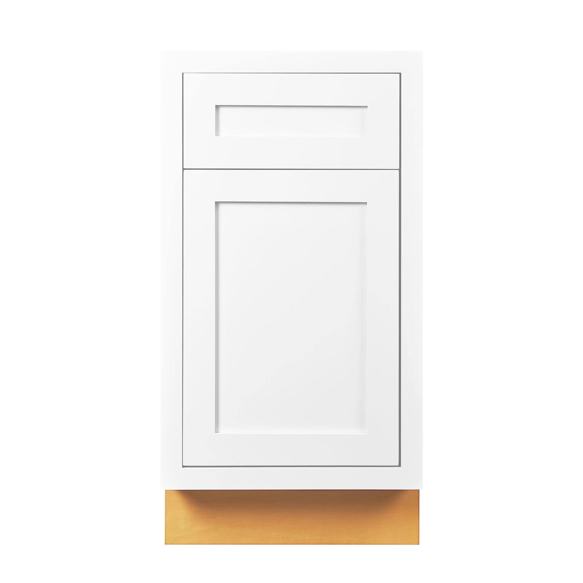18 inch Wide Kitchen Base Cabinet Snow White Inset Shaker Single Door Single Drawer V177