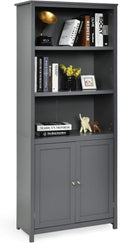 3 Tier Wooden Bookcase with Double Doors C887586