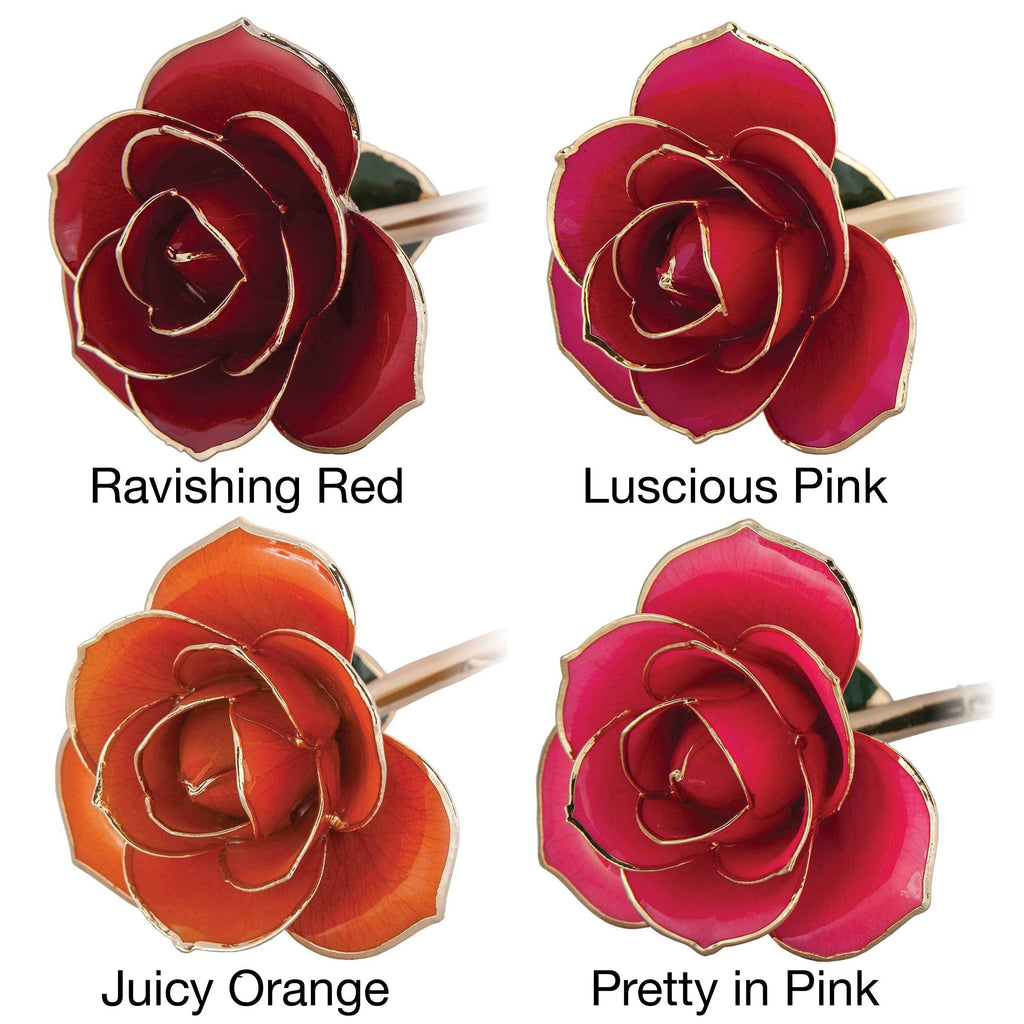 24K Gold Dipped Laquered Rose Q944
