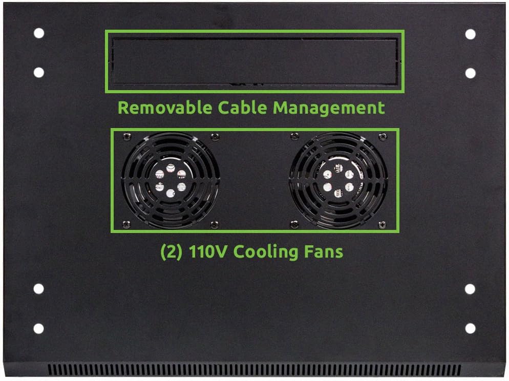 12U Wallmount Cabinet Enclosure 19-Inch Server Network Rack with Locking Glass Door Black with Shelves U641211