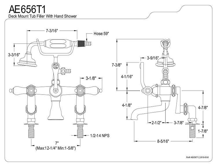 Chrome Clawfoot Tub Faucet with Hand Shower R1751