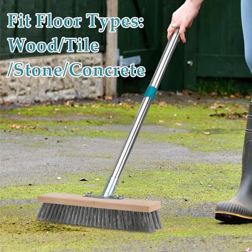 Stainless Steel Long Handle Deck Scrub Brush D656384