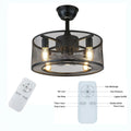 Caged Ceiling Fan Light with Remote K2162