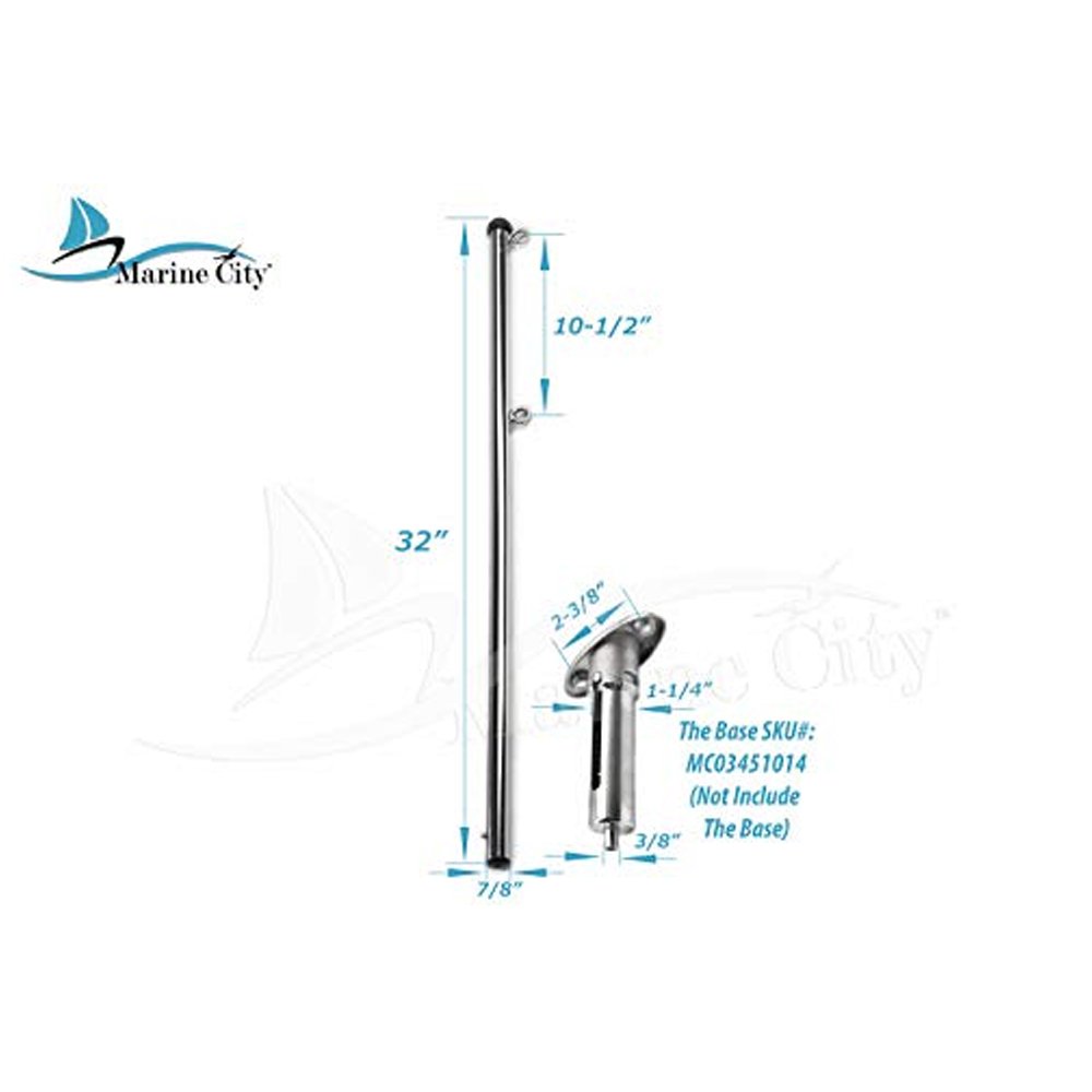 316 Stainless Steel Marine Boat 32" Flag Pole X31104