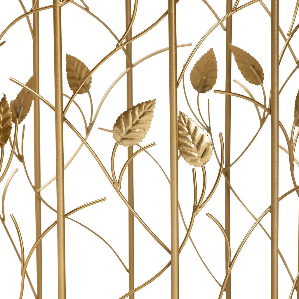Gold Metal and Glass Leaf Accent End Table F80511