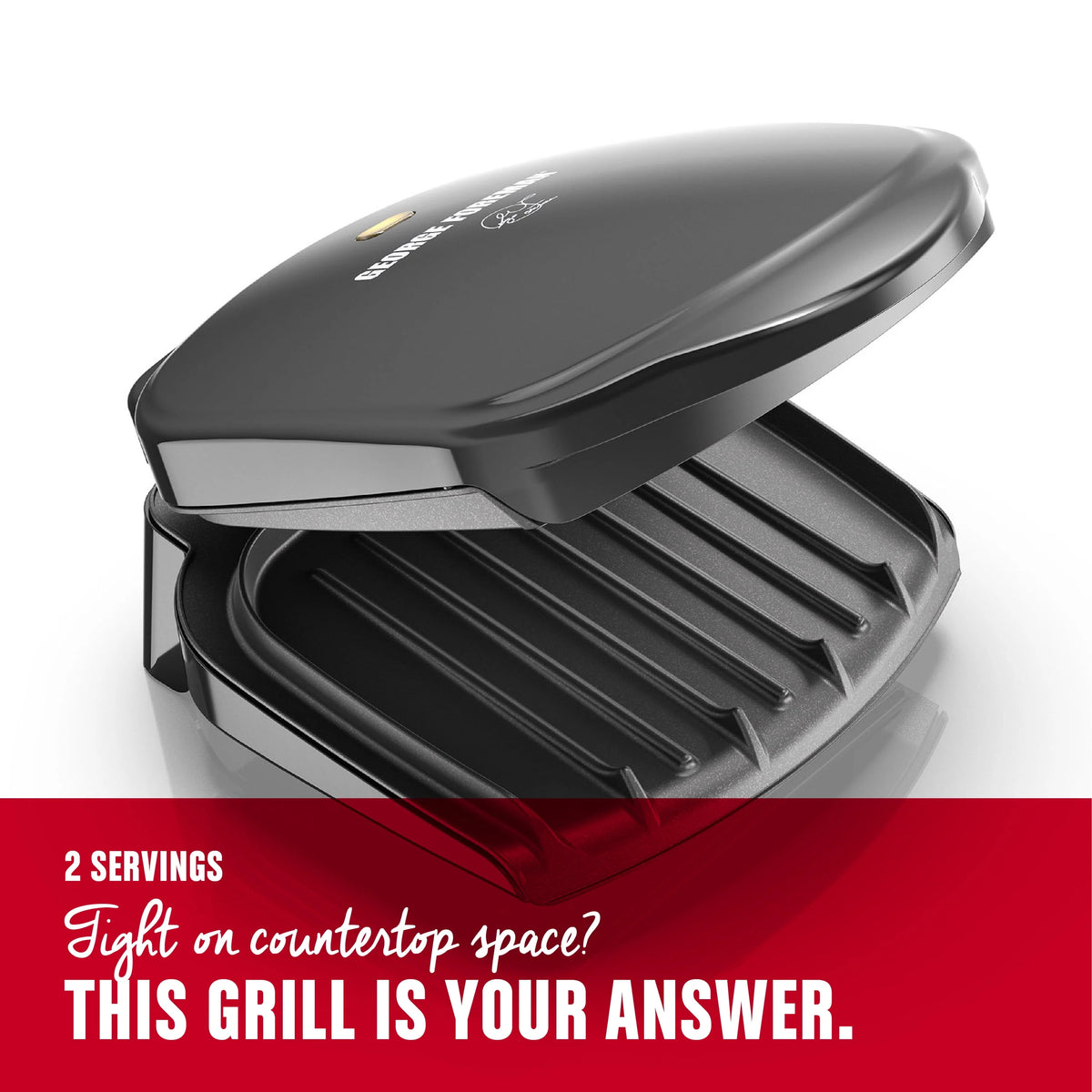 2-Serving Electric Indoor Grill and Panini Press, Black H886