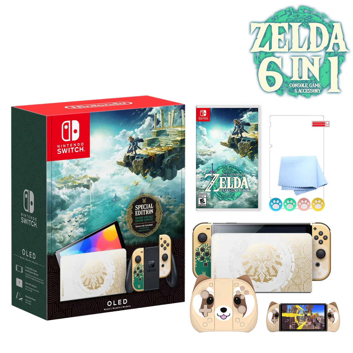 Green & Gold Joy-Con 64GB Console with Dock and Game Q53410