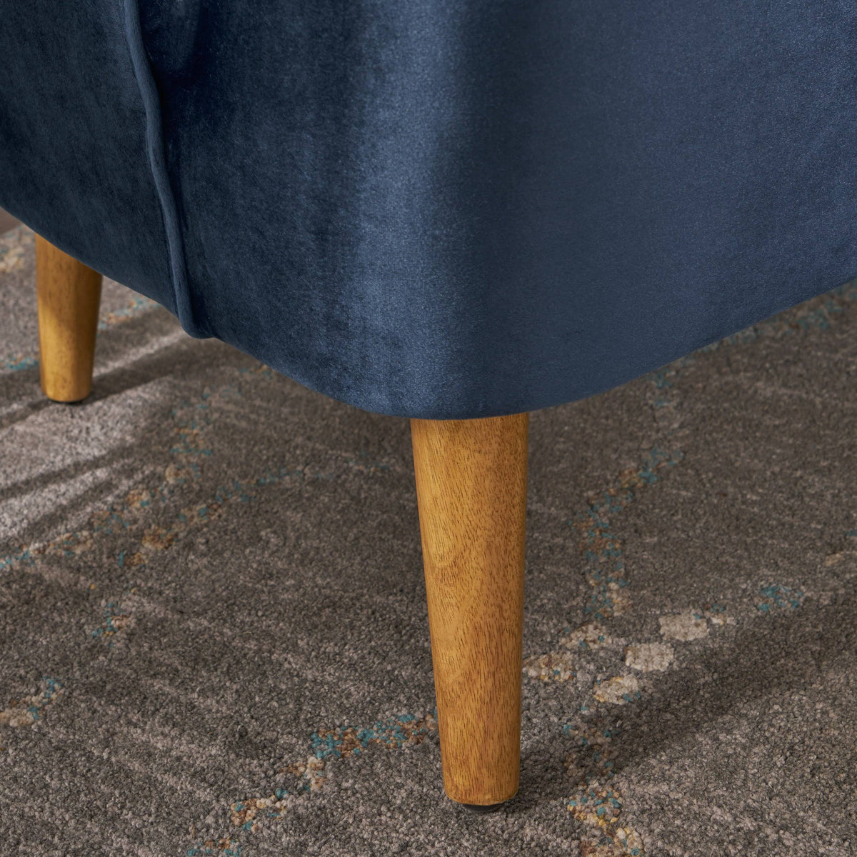 Seafoam Blue Velvet Settee I36018