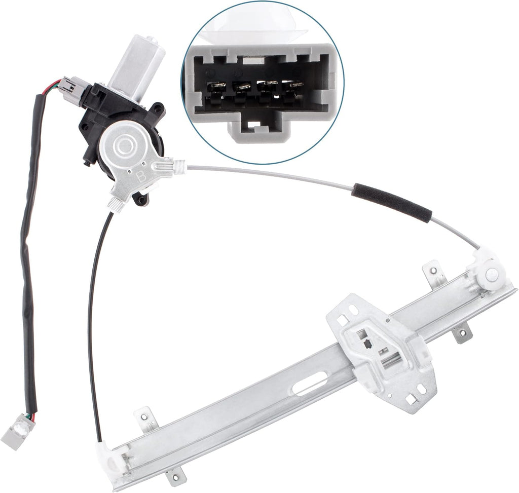 Front Left Driver Side Power Window Regulator with Motor for 2001-2005 Honda Civic 2 Door Coupe, Pack of 2 W345838