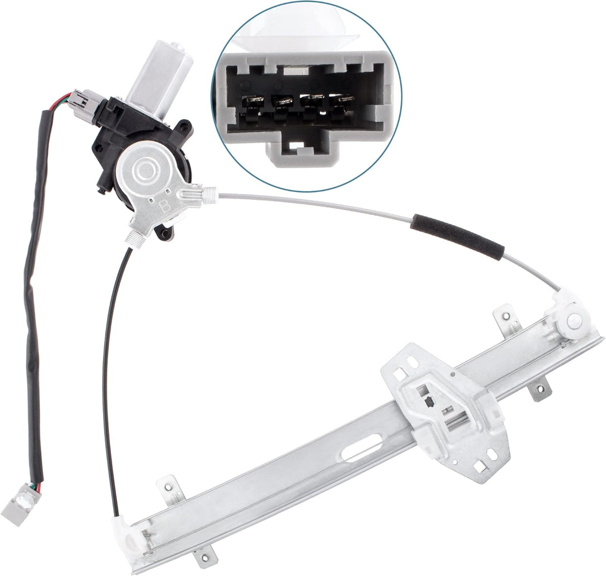 Front Left Driver Side Power Window Regulator with Motor for 2001-2005 Honda Civic 2 Door Coupe, Pack of 2 W345838