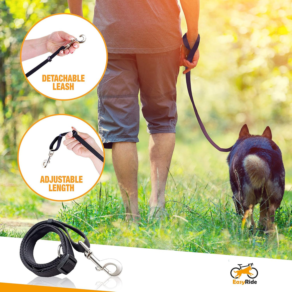 180° Rotating Dog Bike Leash with Shock Absorbers and Quick Attach Mechanism E562631