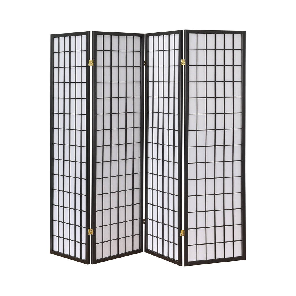 Antique White Four Panel Folding Screen J37318