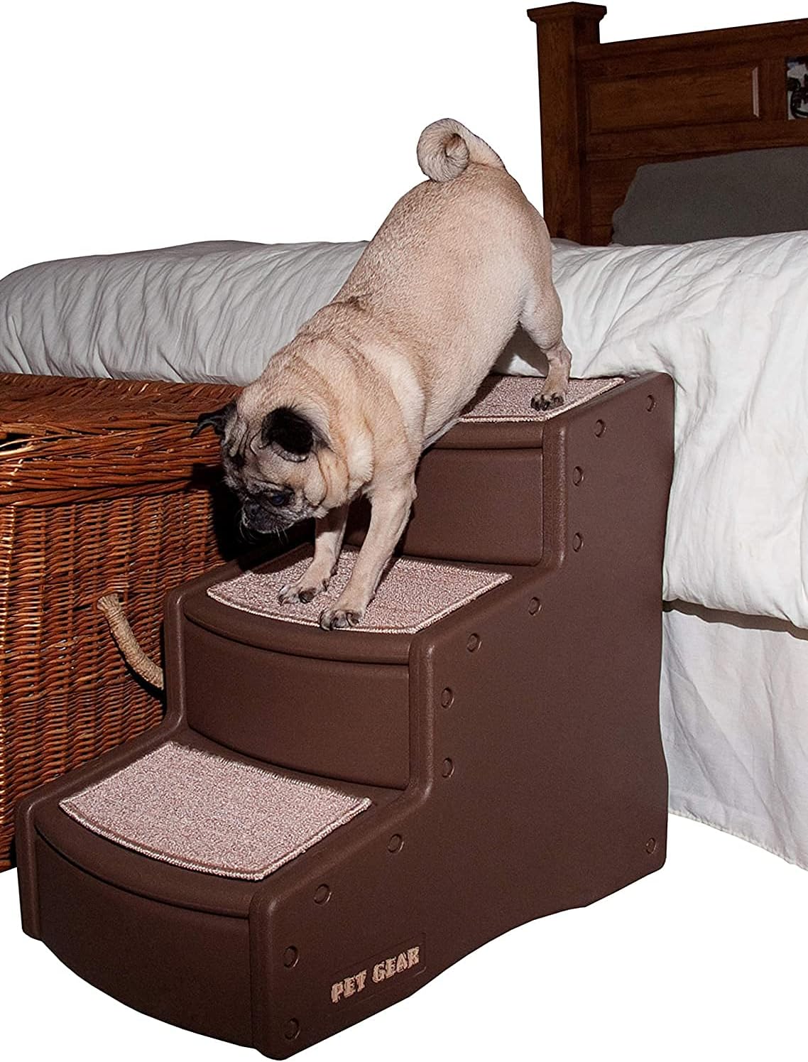 Pet Stairs, 3 Step, Removable Washable Carpet Treads, Pack of 2 X8362