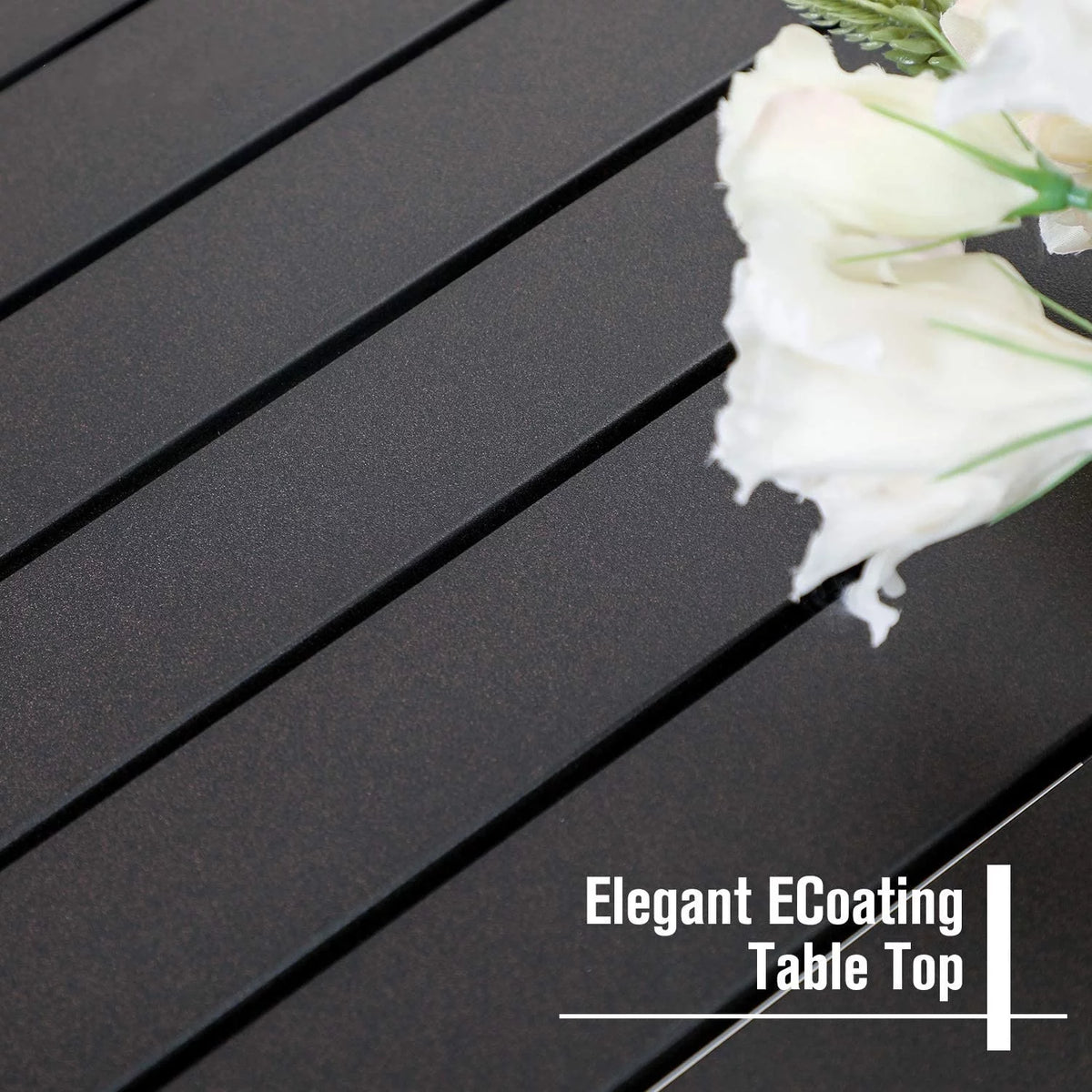 Outdoor Square Dining Table with Steel Frame P584905