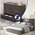 Queen Size Grey Murphy Cabinet Bed with USB Charging Station G61977