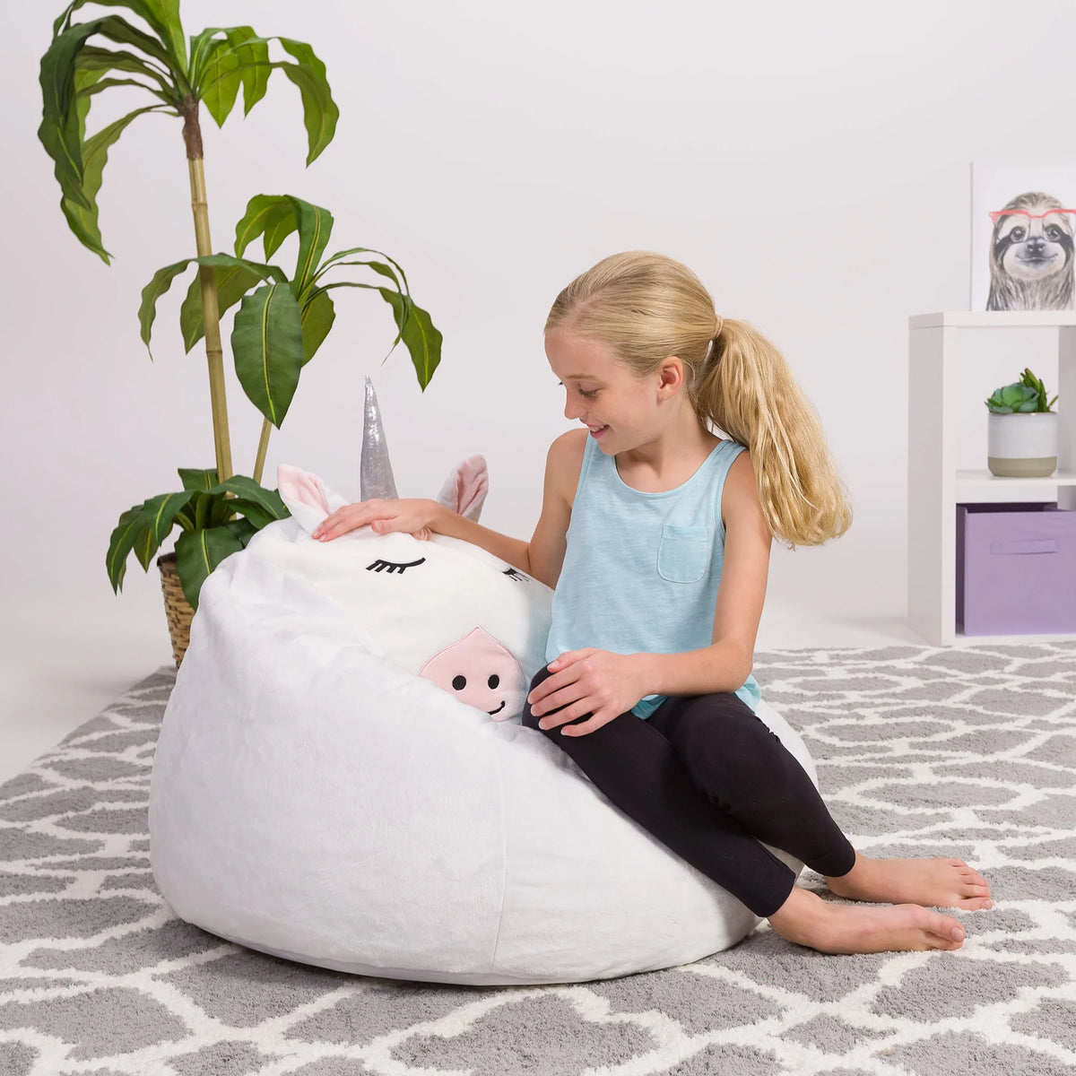 Bean Bag Chair Memory Foam Lounger with Soft Cover 2.5 ft H7611