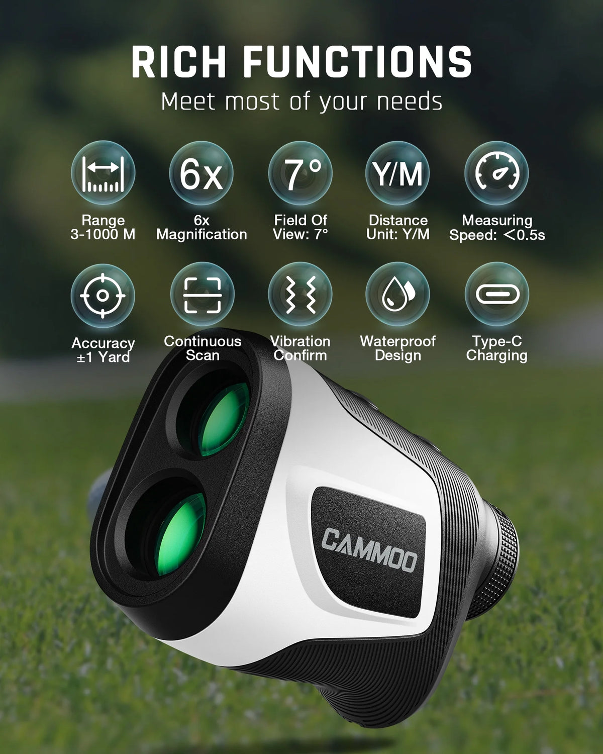 1100Y 6X Magnification Slope Golf Rangefinder X748