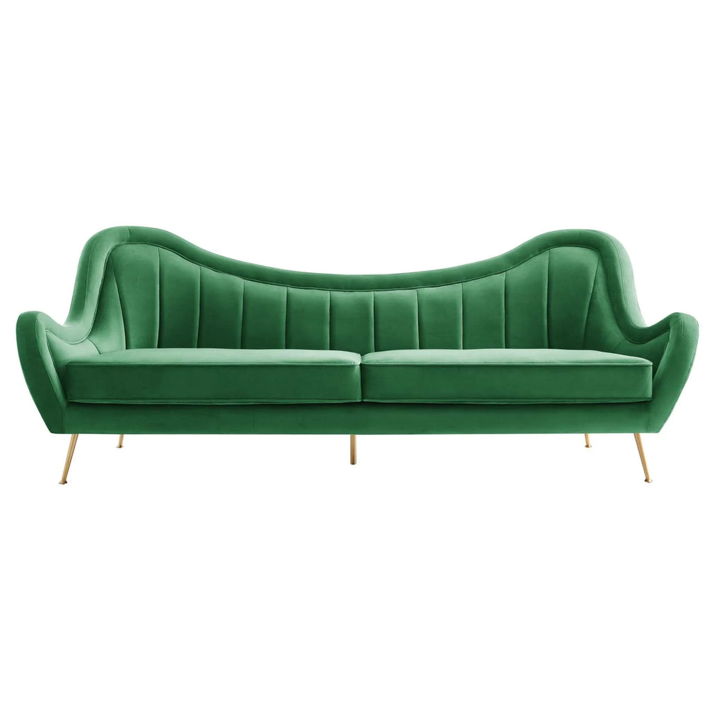 Emerald Channel Tufted Performance Velvet Sofa H24817