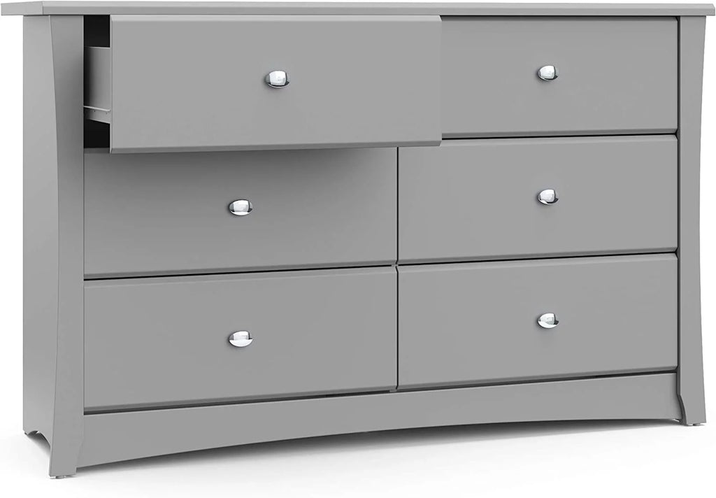 White 6 Drawer Double Dresser Y2084