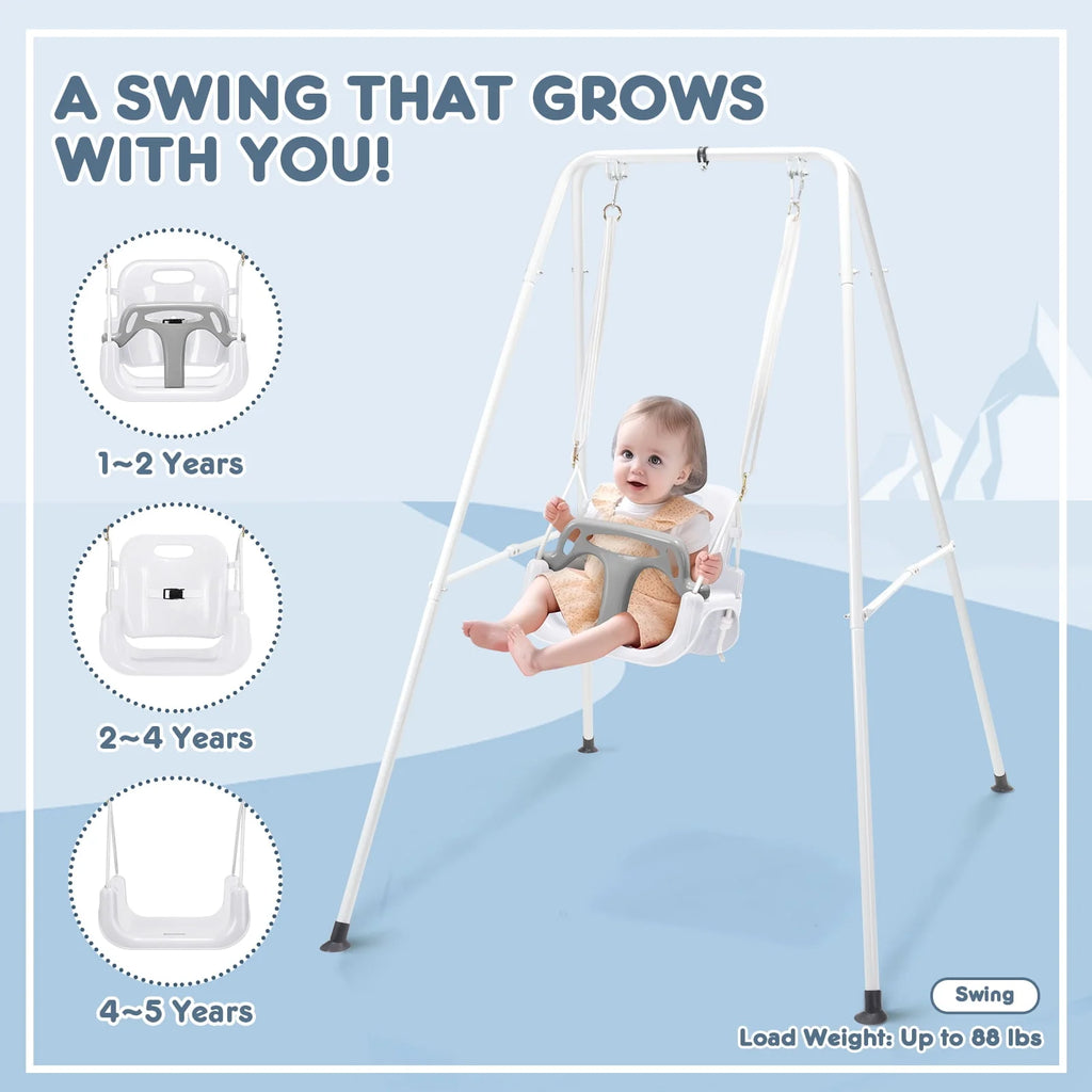 2-in-1 Toddler Swing Set with Stand, Black T888824
