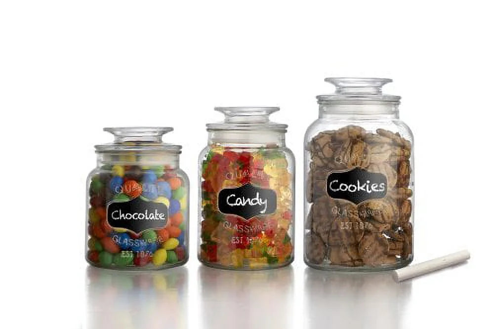3-Piece Glass Canister Set with Airtight Lids B24527