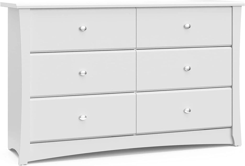 White 6 Drawer Double Dresser Y2084