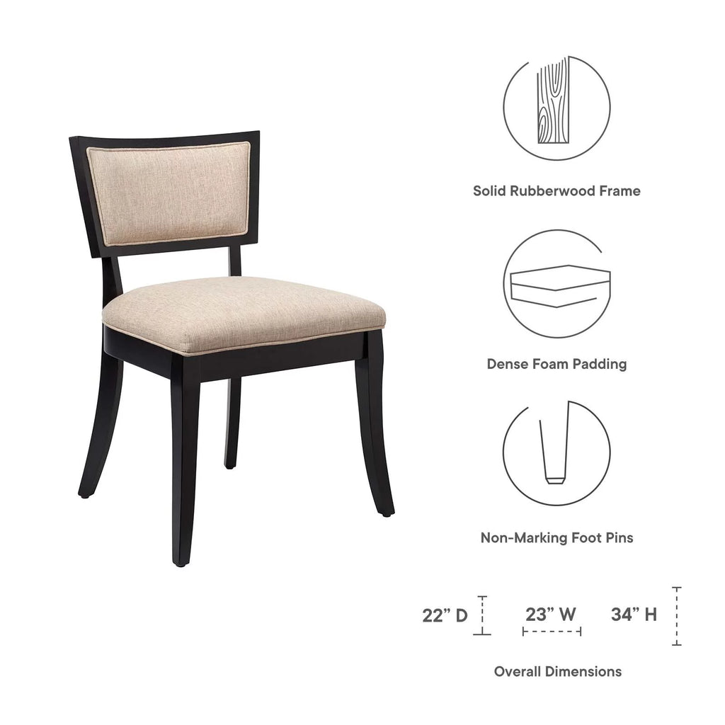 Beige Upholstered Fabric Dining Chairs Set of 2 G46836