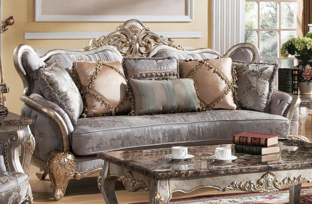 Metallic finish Wood Sofa Set 3Pcs W5183