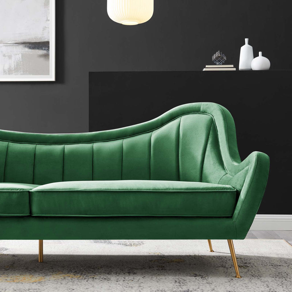 Emerald Channel Tufted Performance Velvet Sofa H24817