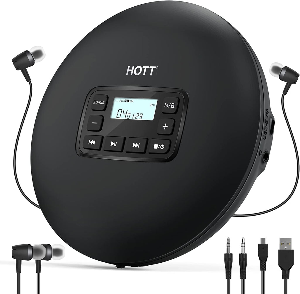 Portable CD Player with Stereo Earphones, Black V713987