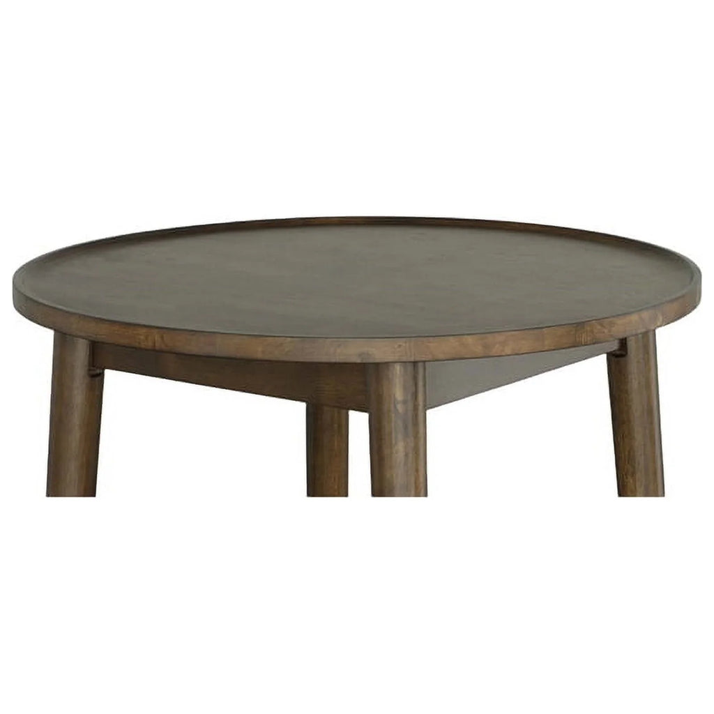Wood Round Bar/Pub Table in Walnut Brown O224406