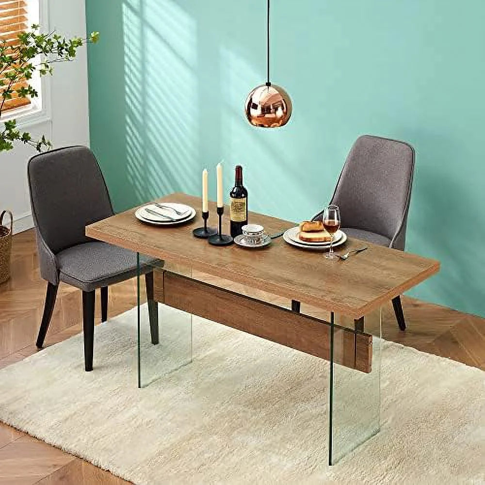 White High Glossy 55 inches Rectangular Dining Table T84719