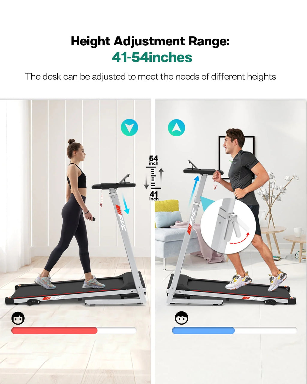 Folding Treadmill with Desk Electric Treadmill S733