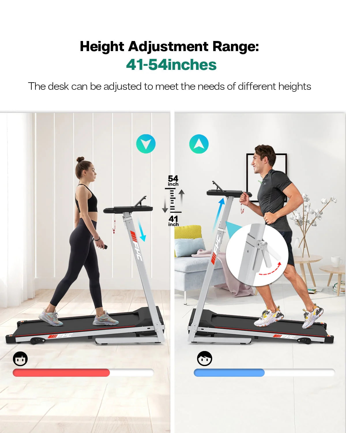 Folding Treadmill with Desk Electric Treadmill S733