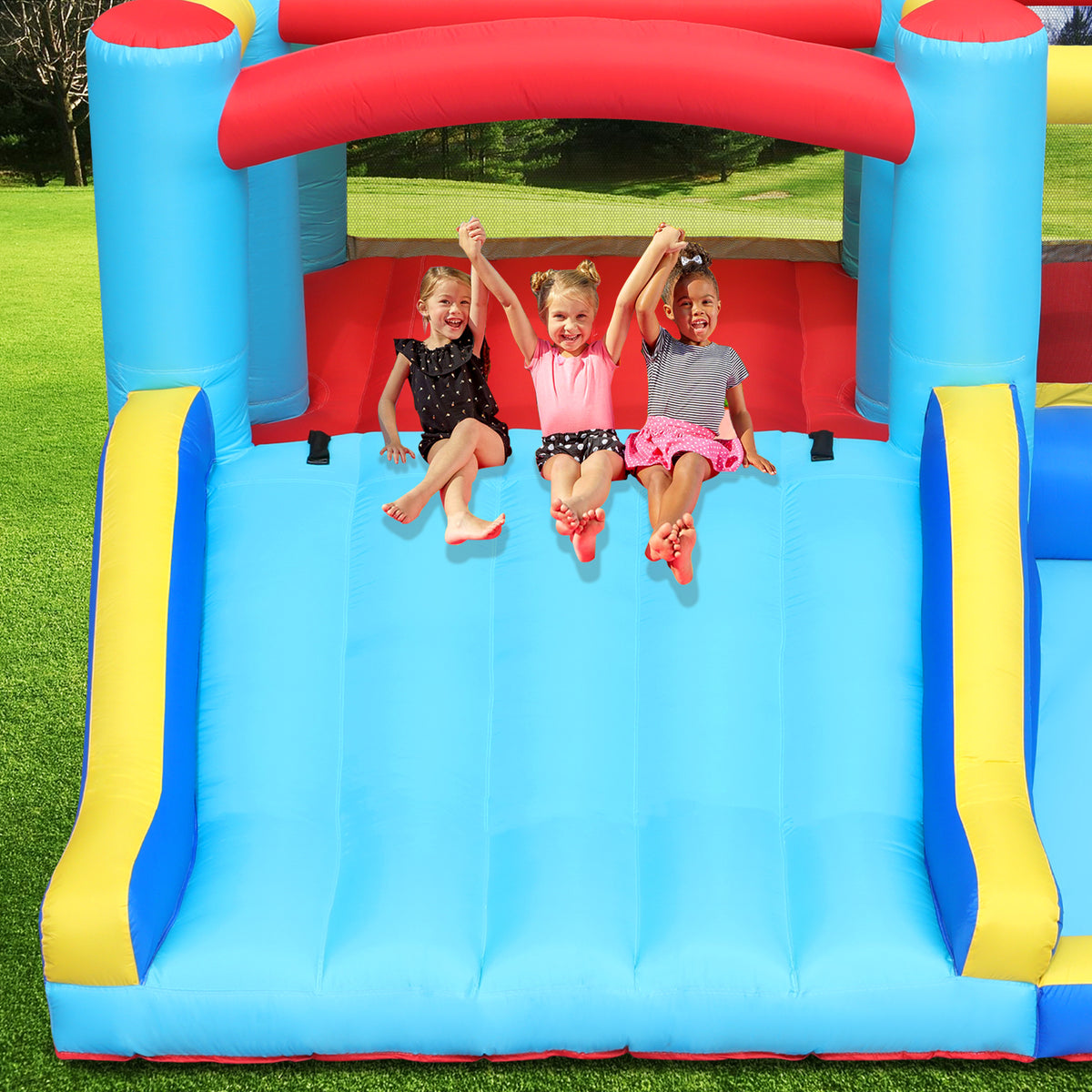 Inflatable Water Slide Bounce House with Splash Pool & Basketball Rim M46873
